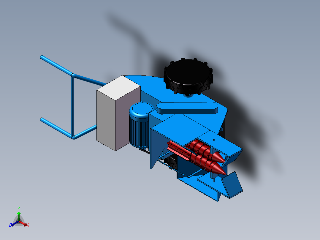 电动单行玉米收获机三维图1398450===200正等轴测图