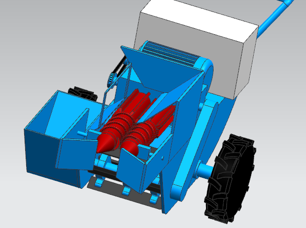 电动单行玉米收获机三维图1398450===200