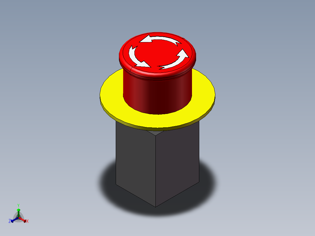 急停开关 B22-RT23正等轴测图