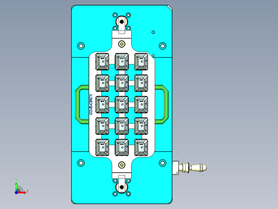G2-B-笔记本CNC工装夹具三维模型CNC1前视图