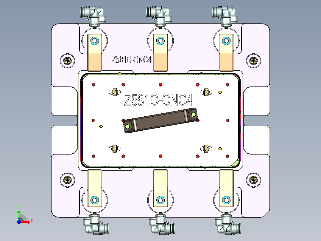 Z581C-笔记本CNC工装夹具三维模型CNC4-0803前视图