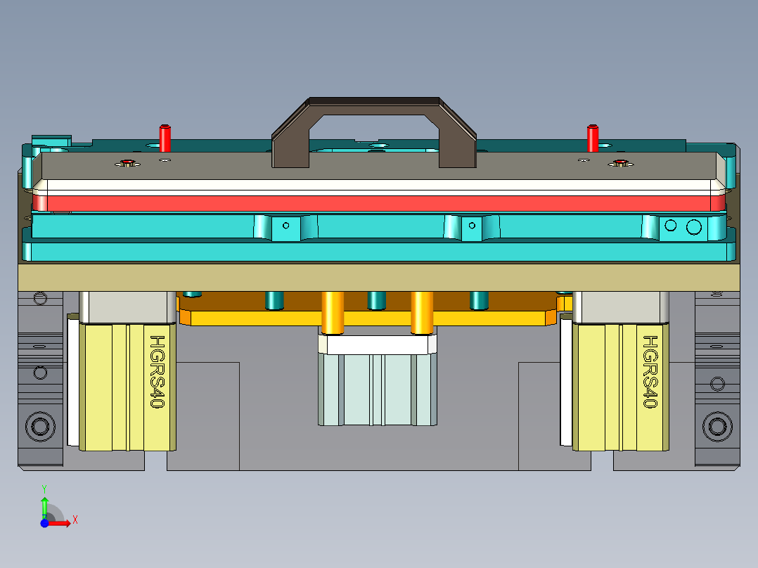 EDA50-笔记本CNC工装夹具三维模型CNC5-190313-铣角度孔前视图