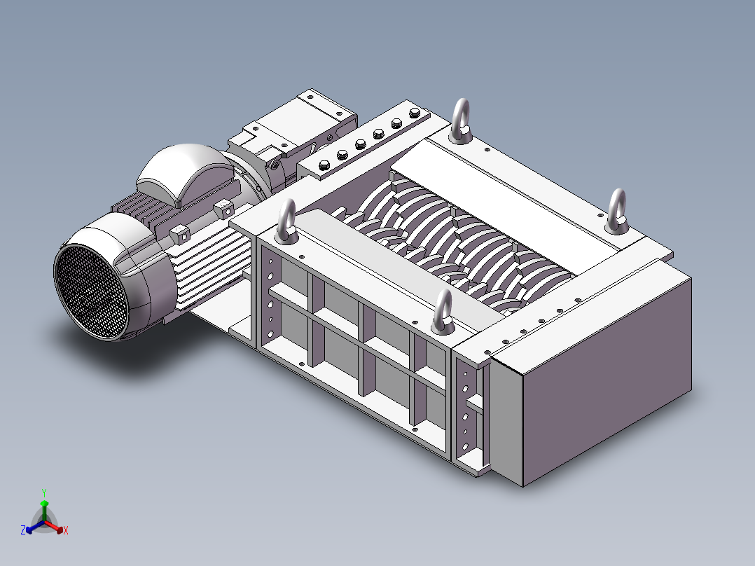 破碎机、小型撕碎机正等轴测图