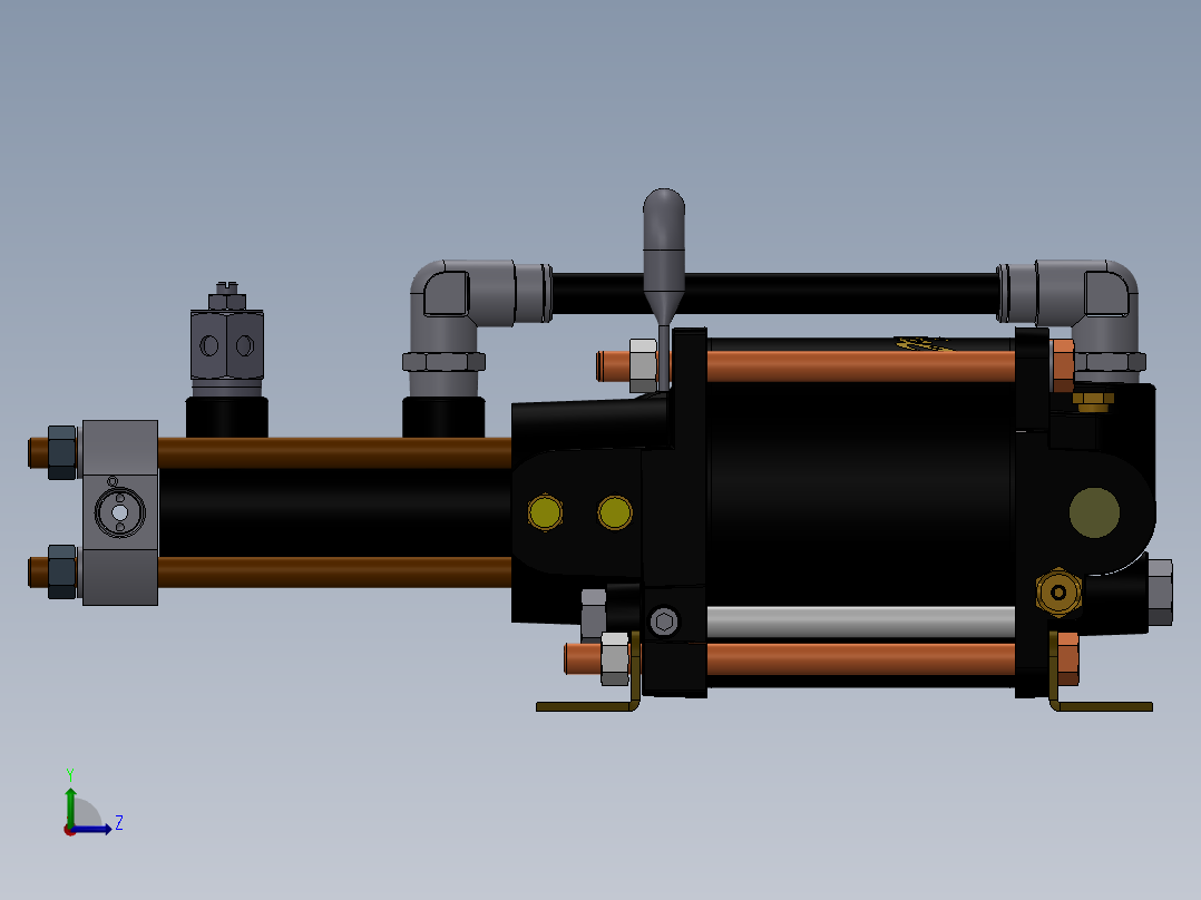MSB-9000液压缸-泵模型左视图