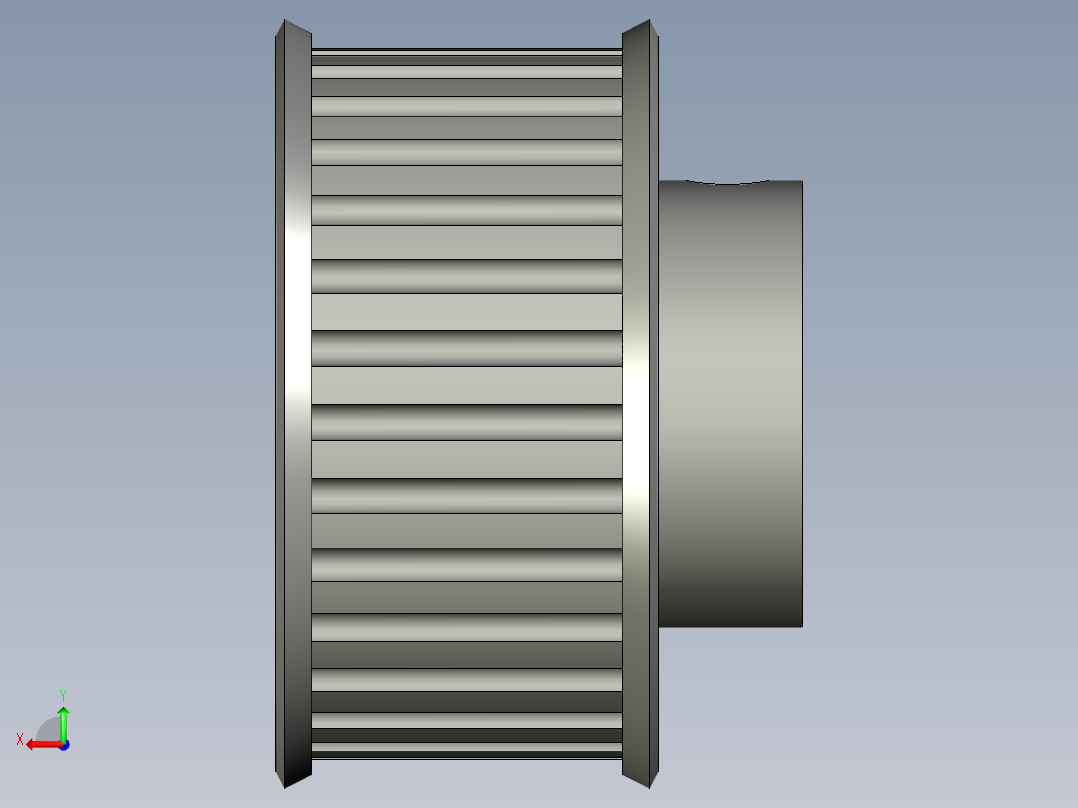 C-12-003-023主轴有挡边带轮_30齿后视图