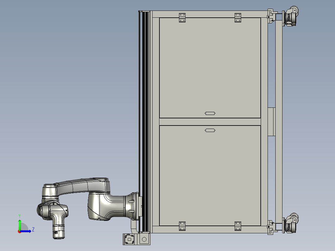 互动式机器人用移动底座左视图
