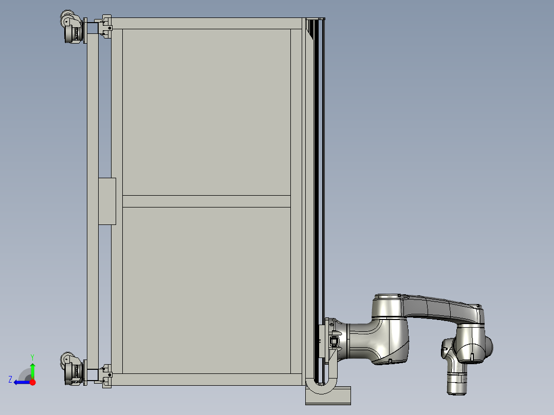 互动式机器人用移动底座右视图