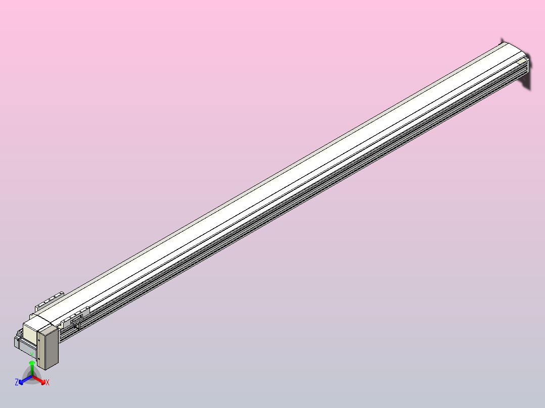 皮带直线轴半封闭可选导轨TPA-HNB-140D-120-L2100-RP-Y-P40-N3主视图