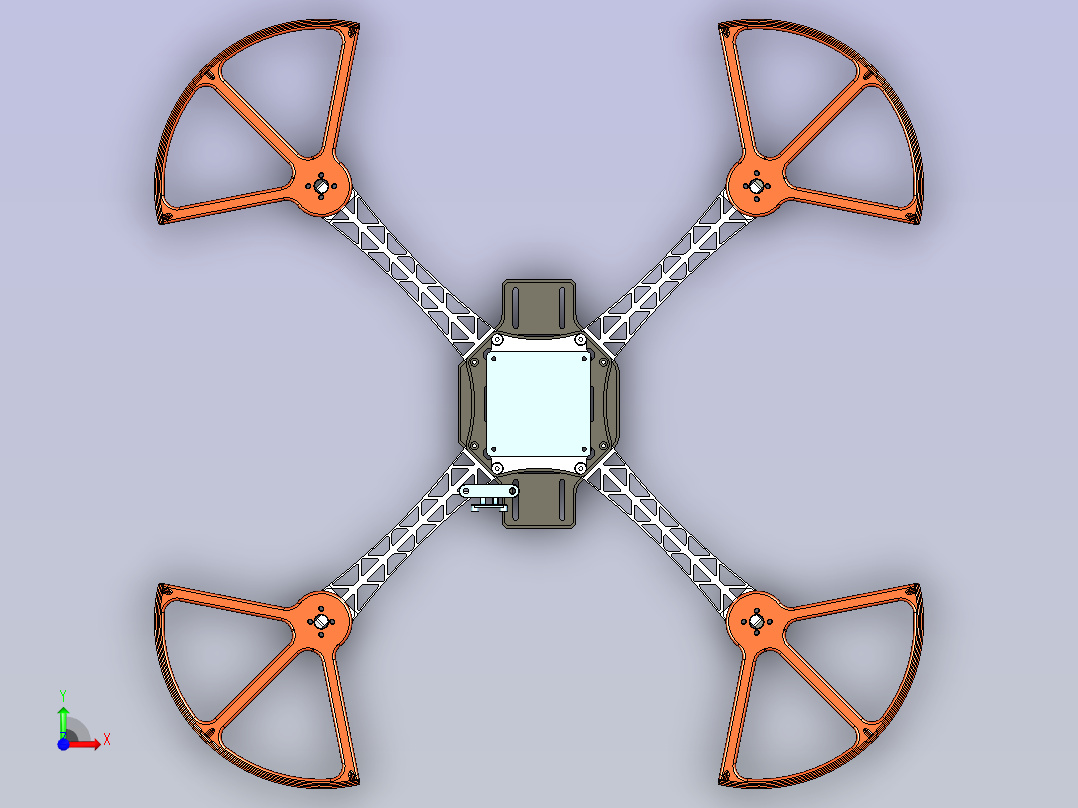 无人机框架设计模型前视图