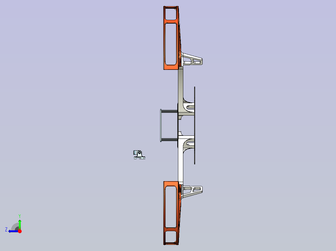 无人机框架设计模型右视图