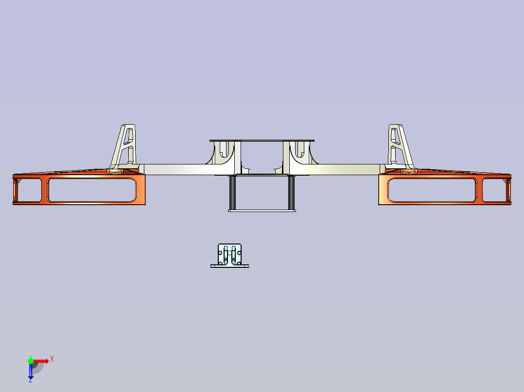 无人机框架设计模型俯视图