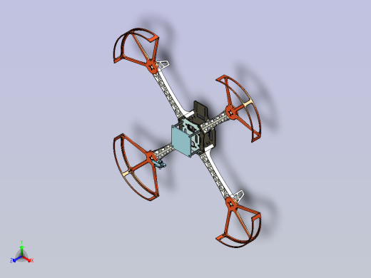无人机框架设计模型正等轴测缩略图