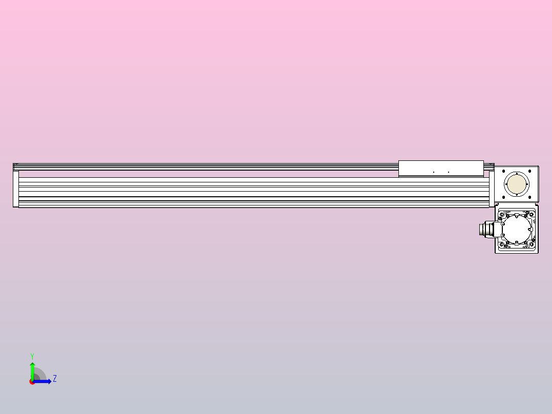 皮带直线轴半封闭可选导轨TPA-HNB-220D-176-L900-RP-Y-P1K-N3左视图