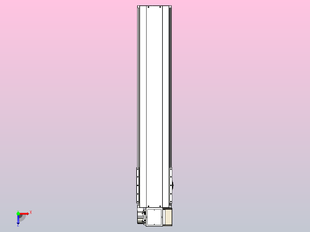 皮带直线轴半封闭可选导轨TPA-HNB-220D-176-L900-RP-Y-P1K-N3俯视图
