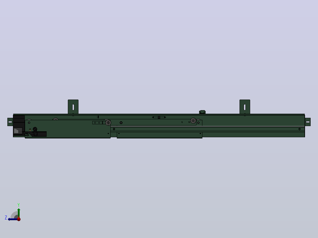 XD1207双折式层门装置[XD1207-1800]移门机构，电动移门执行器右视图