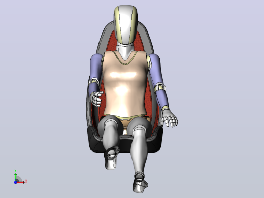 女性坐姿人Ti模型3D图前视缩略图