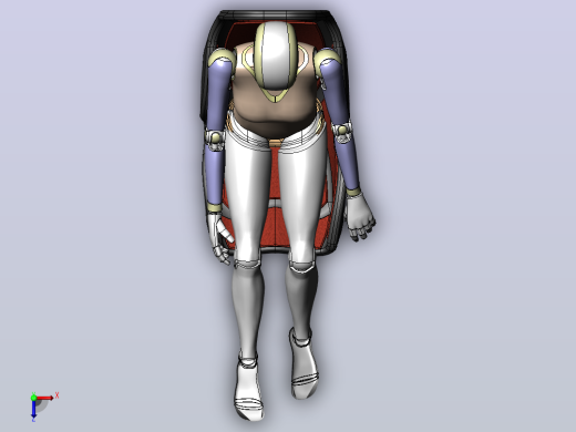 女性坐姿人Ti模型3D图俯视缩略图