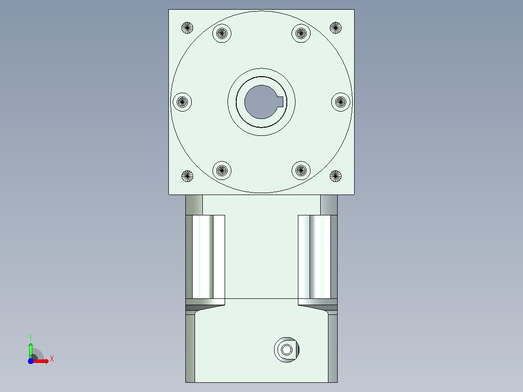 PW110双孔 PLX90-L1 19-70-90-M6 PW110转向器 双孔输出 带90 直齿行星减速机前视图