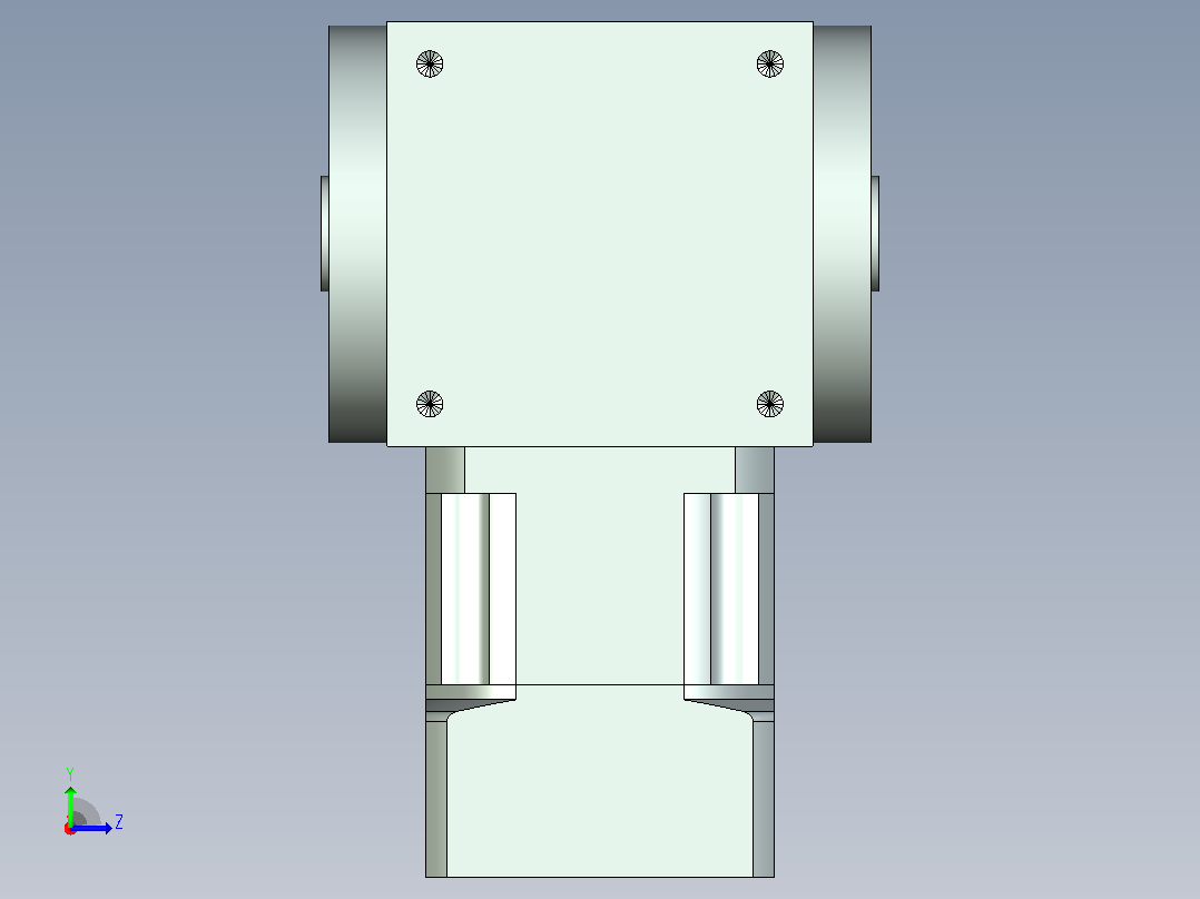 PW110双孔 PLX90-L1 19-70-90-M6 PW110转向器 双孔输出 带90 直齿行星减速机左视图