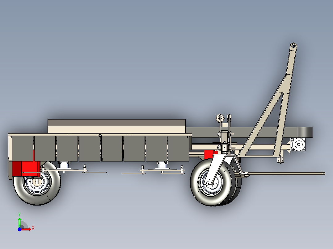DHB 3000割草机收割机3D数模图纸 IGS格式前视图