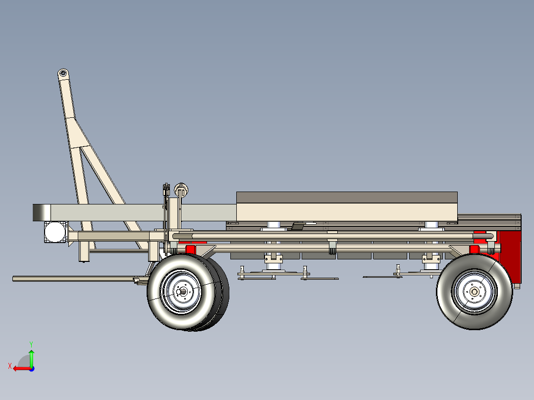 DHB 3000割草机收割机3D数模图纸 IGS格式后视图