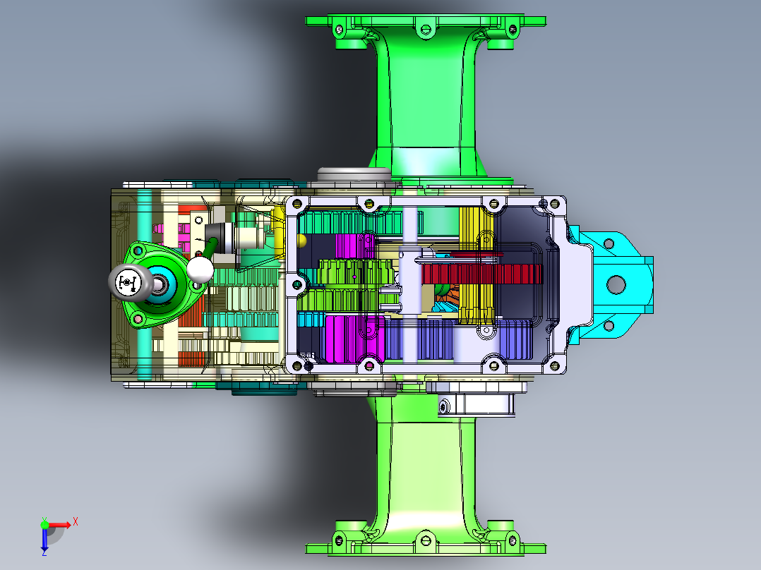 CL200小型农用四轮拖拉机变速箱（全参数化设计俯视图