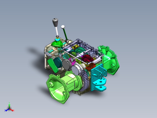 CL200小型农用四轮拖拉机变速箱（全参数化设计正等轴测缩略图