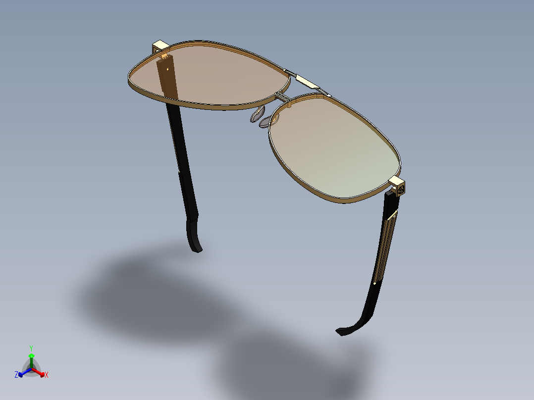 太阳眼镜SW2014正等轴测图