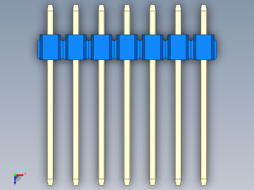 彩色公头100mil（2.54mm）系列-DS1021_blue_1x07p_100mil_Type5_rev1.0俯视缩略图