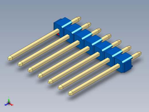 彩色公头100mil（2.54mm）系列-DS1021_blue_1x07p_100mil_Type5_rev1.0正等轴测缩略图