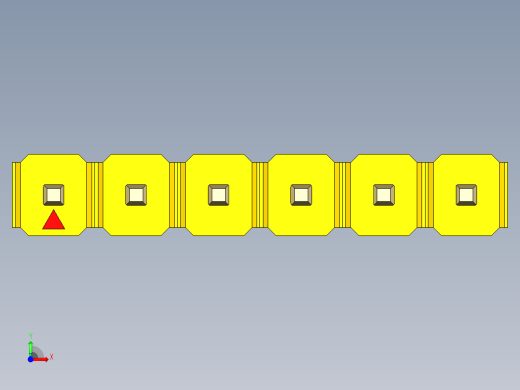 彩色公头100mil（2.54mm）系列-DS1021_yellow_1x06p_100mil_Type1_rev1.0前视缩略图