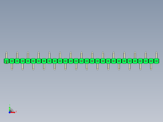 彩色公排针 100mil 2.54mm 系列-DS1022_green_29p_100mil_Type_SMT_R1_rev1.0前视缩略图