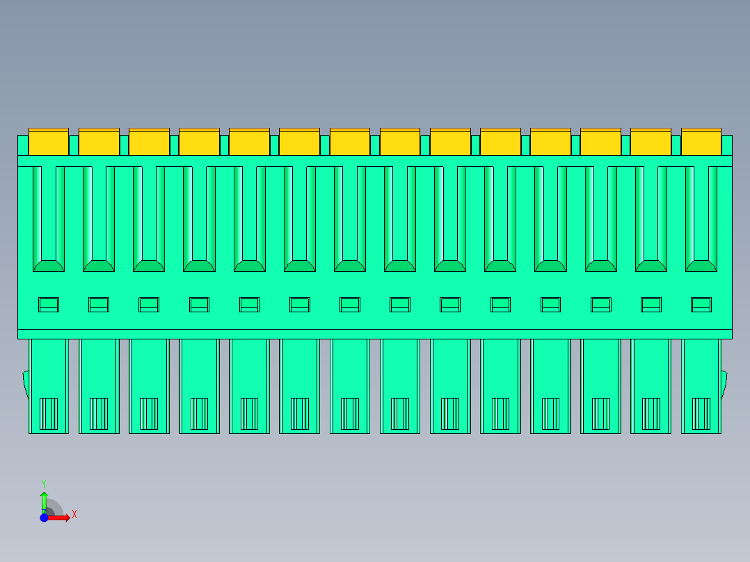 DEGSON 15EDG 系列 3.5mm 插拔式接线端子 FullPack-15EDGKD-3.5-14P-14-00AH前视图