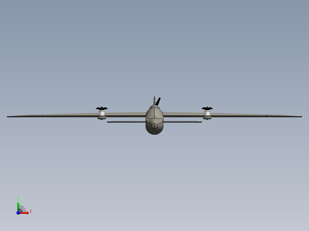 固定翼垂直起降无人机模型前视图