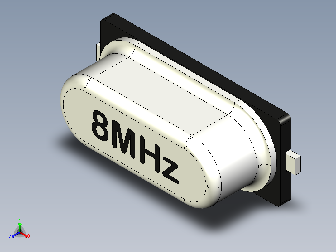 贴片石英晶体HC-49正等轴测图