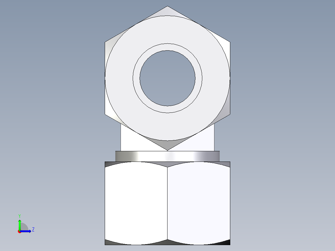 卡套式工业通用硬管接头EO_Union_tee_T20SCF左视图