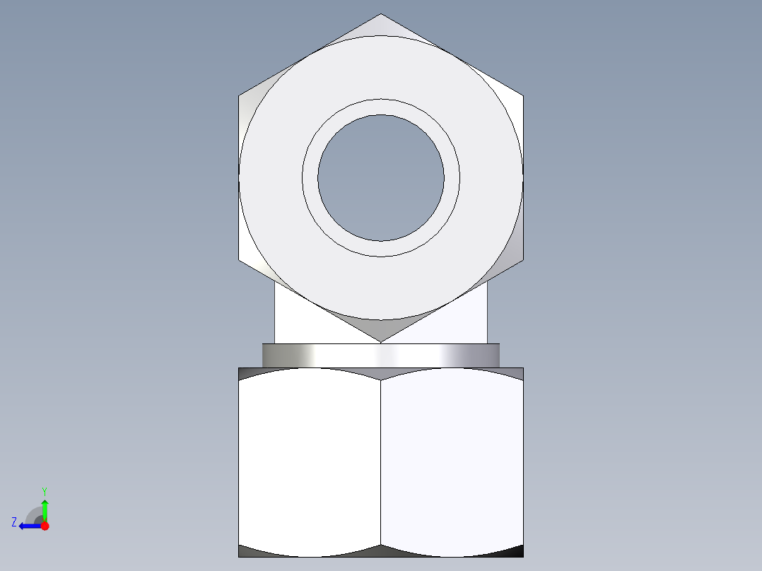 卡套式工业通用硬管接头EO_Union_tee_T20SCF右视图