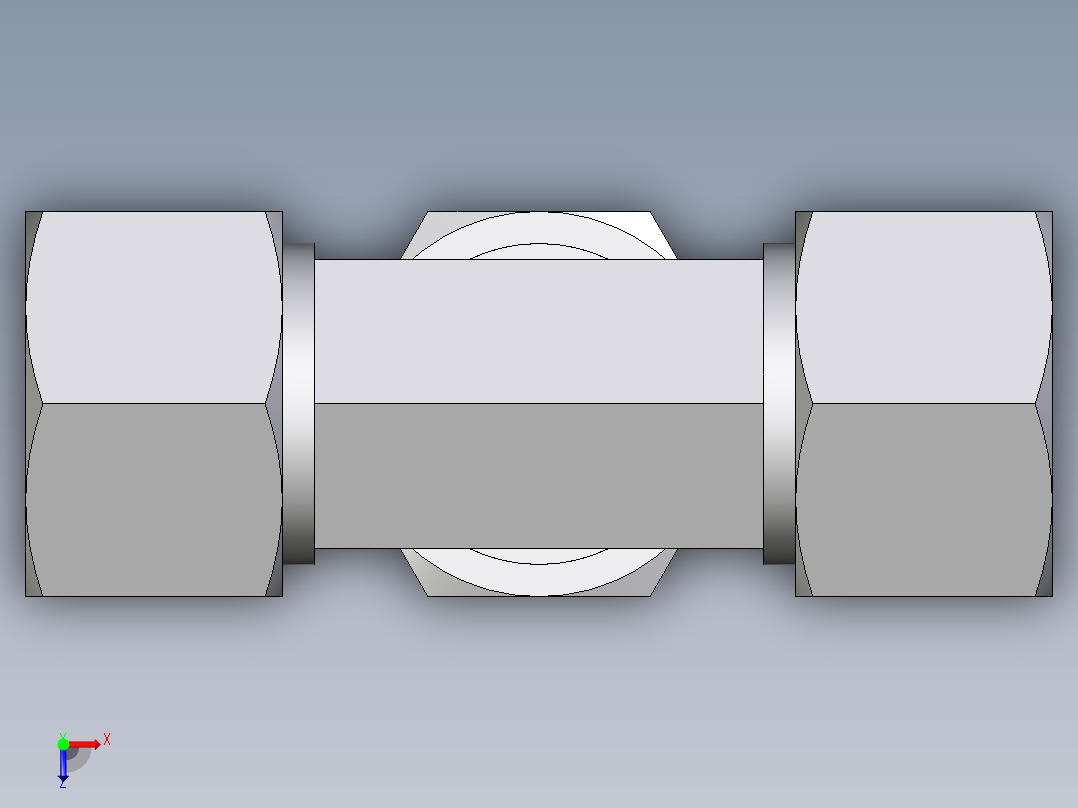 卡套式工业通用硬管接头EO_Union_tee_T20SCF俯视图