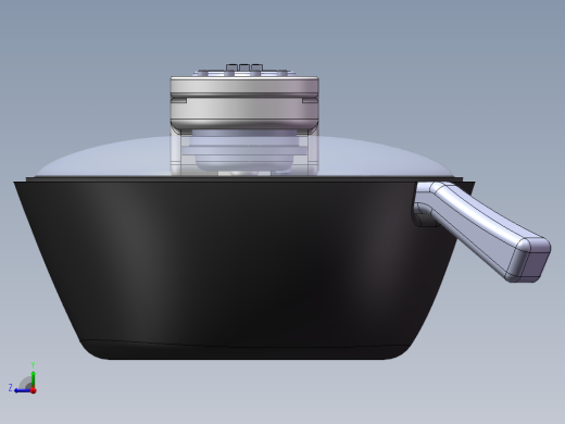 自动炒菜锅三维模型右视缩略图