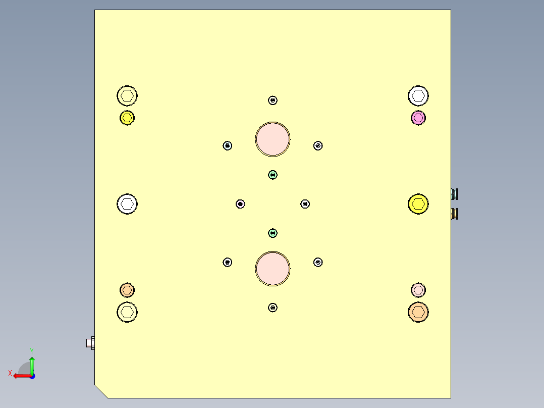 桌面垃圾桶下壳（推板强脱）后视图