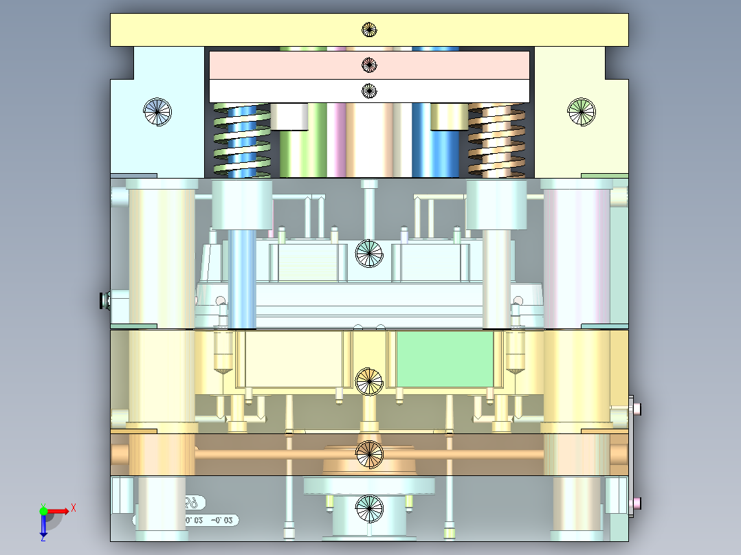 桌面垃圾桶下壳（推板强脱）俯视图