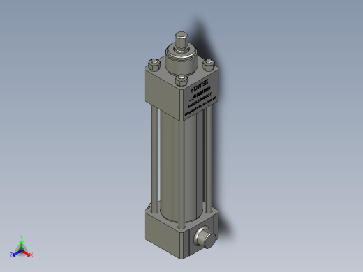 单杆液压缸CAD模型