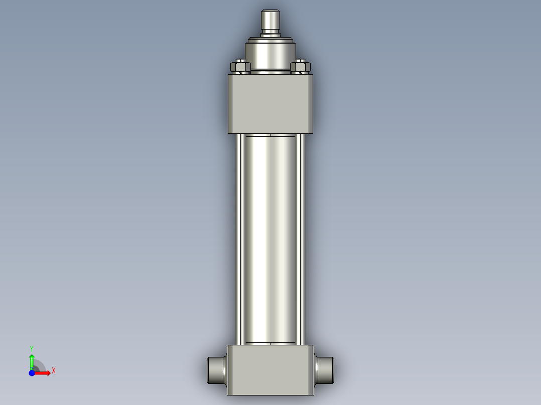 单杆液压缸CAD模型前视图