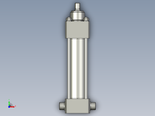 单杆液压缸CAD模型前视缩略图
