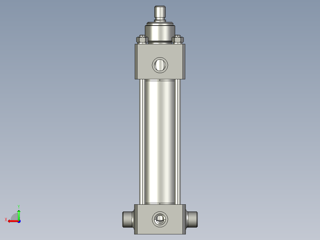单杆液压缸CAD模型后视图