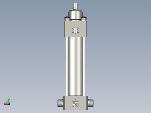 单杆液压缸CAD模型后视缩略图
