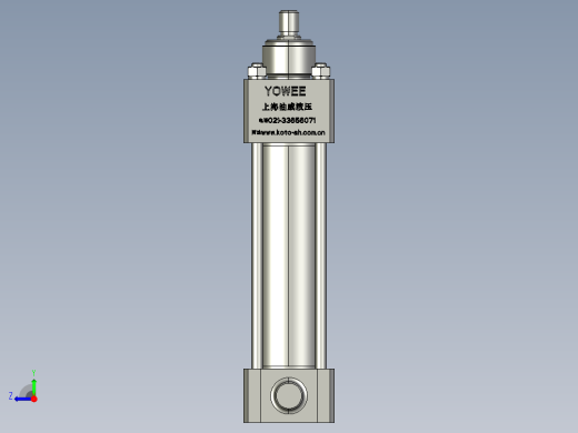 单杆液压缸CAD模型右视缩略图