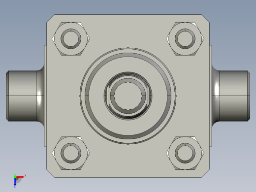 单杆液压缸CAD模型俯视缩略图