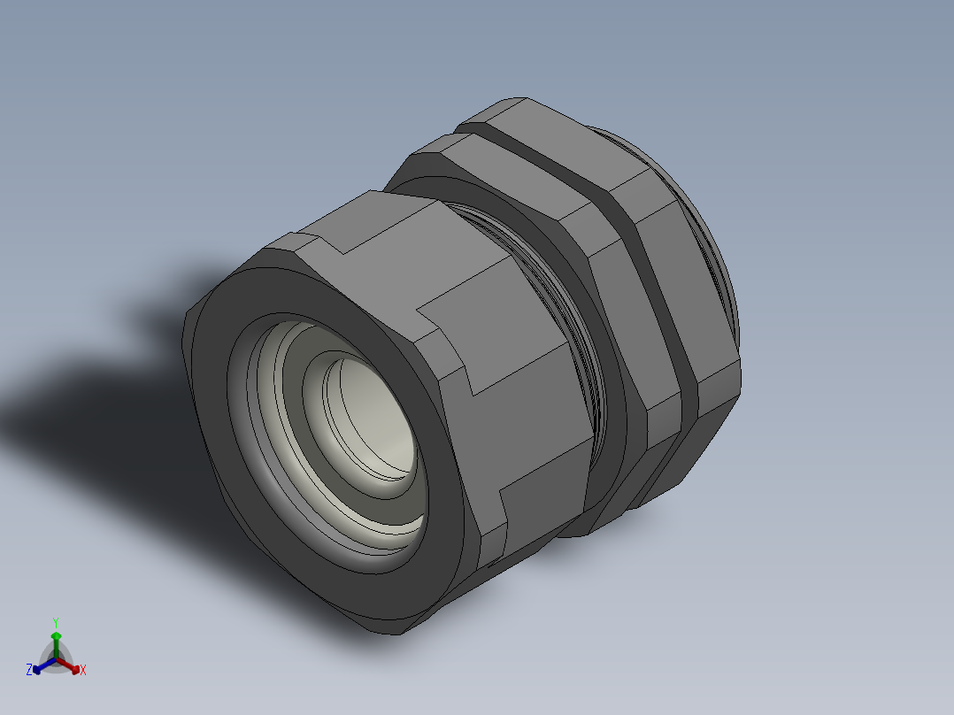 电缆压盖PG36正等轴测图