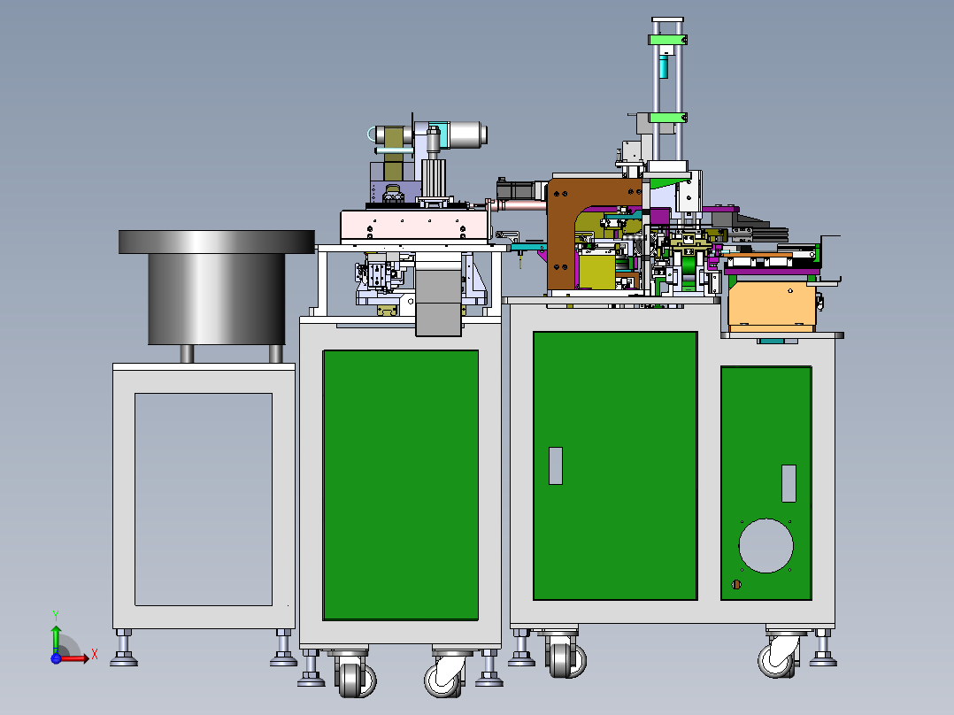 一种自动上料贴胶撕胶机sw18可编辑前视图